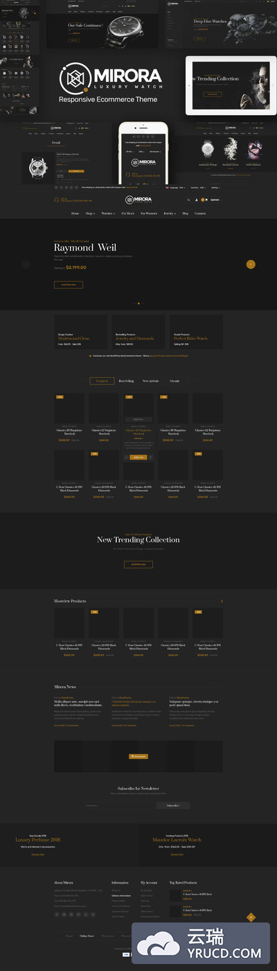 网站模板 | 手表和奢侈品商店Opencart主题