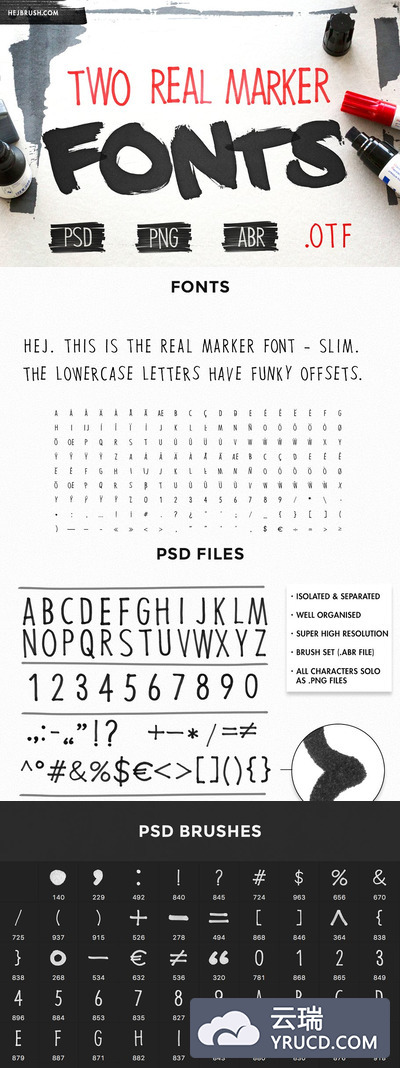 手写马克笔字体 TWO REAL MARKER FONTS