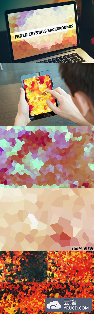 多边形背景纹理素材 70 Faded Crystals Backgrounds