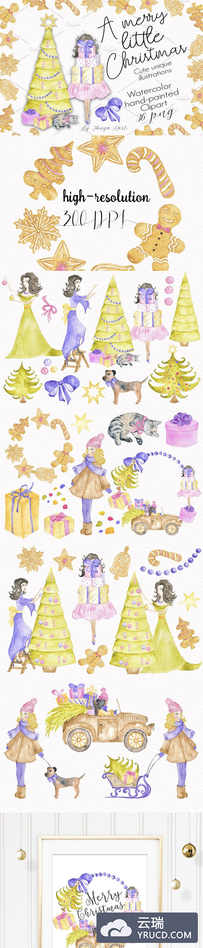 圣诞节手绘素材 A Merry Little Christmas Collection