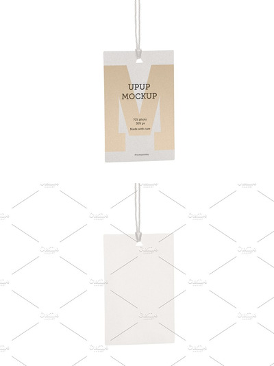 服装标签样机 Clothes label tag blank white mockup