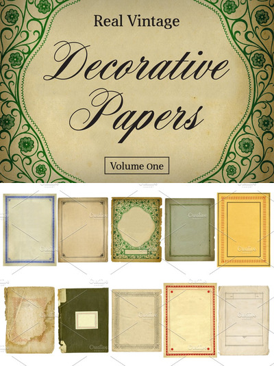 逼真的经典装饰纸 Real Vintage Decorative Papers Vol 1
