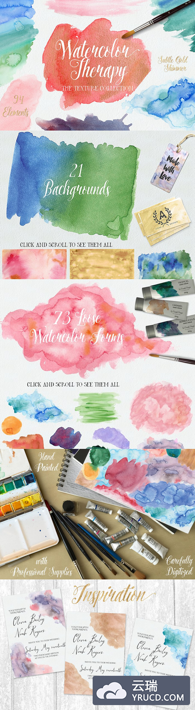 水彩印染素材 Watercolor Therapy: Textures