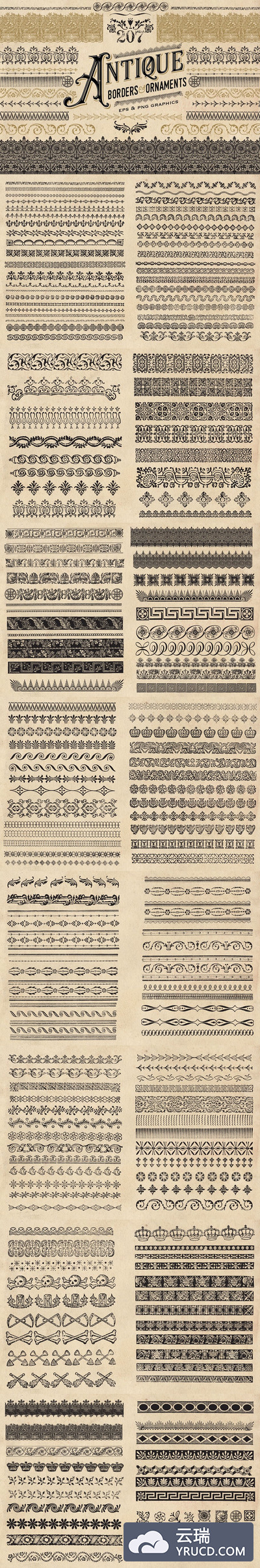 古董边框和装饰品 Antique Borders and Ornaments