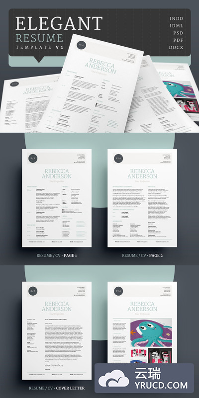 优雅的简历模版 Elegant Resume/CV Version 1