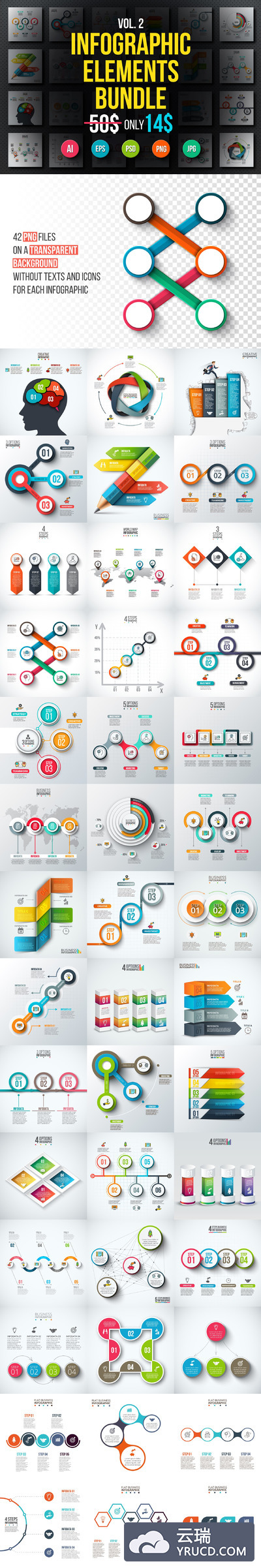 信息图表素材模版 Infographic elements bundle v.02