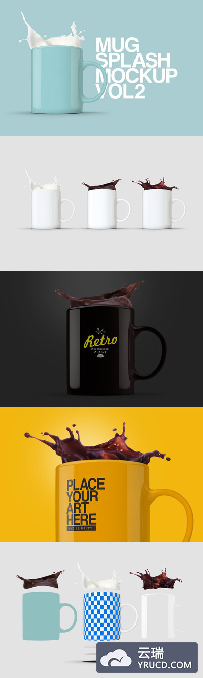 马克杯样机 Mug Splash Mockups Vol.2