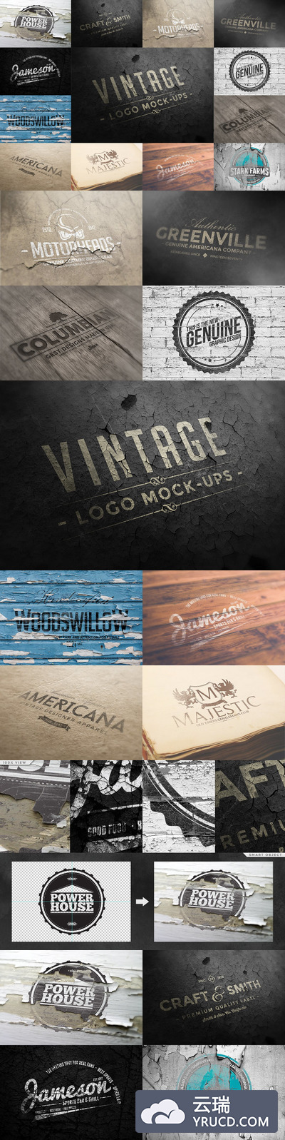 少见的高品质的高端质感logo标志VI样机展示模型mockups