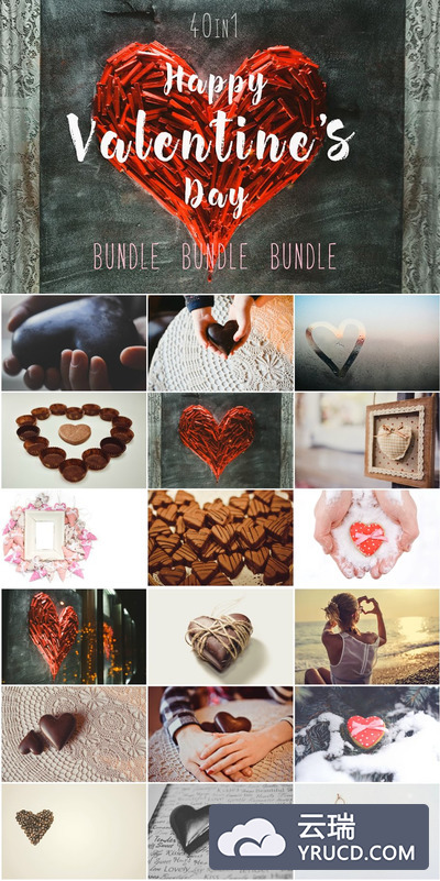 情人节爱心样机 Valentine's Hearts PACK 40 in 1