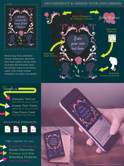 哥特式浪漫万圣节海报模板 Gothic Romance Halloween Template