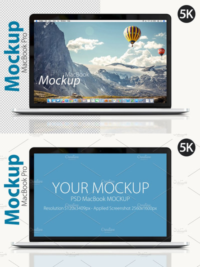 正面的 MacBook Pro 样机 MacBook Pro Mockup (Front)