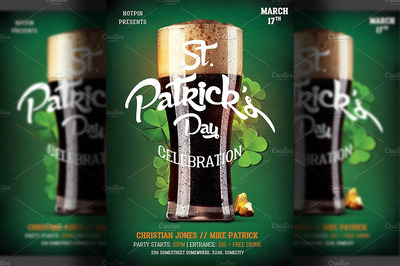 啤酒节海报 Saint Patricks Day Flyer Template