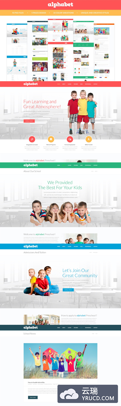 教育类网站PSD模版 Alphabet - Education PSD Templates