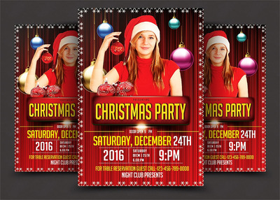 传统圣诞节海报模版 Christmas Flyer