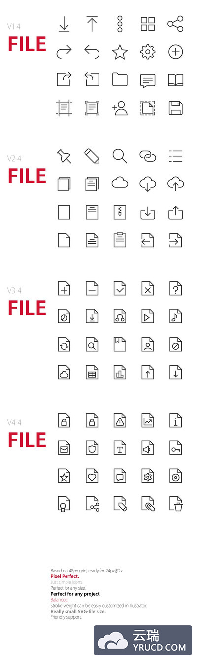 80个文件操作相关的UI图标 80 File UI icons