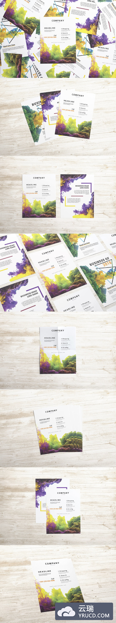 信纸海报模版 Letterhead, Flyer, Poster mockup v.2