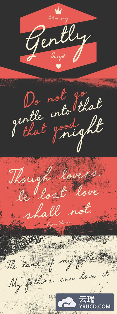 通用手绘字体 Gently Script handwriting style font