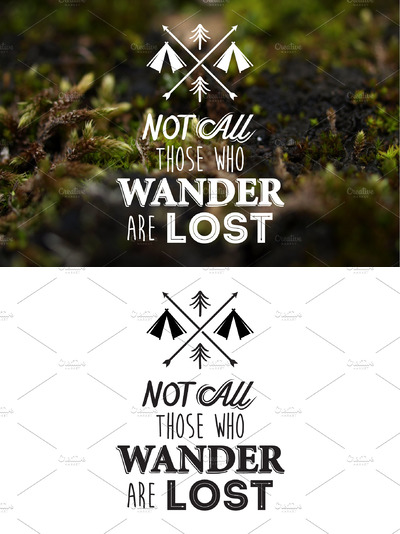 拓展户外相关的logo图形模版 Not all those who wander are lost