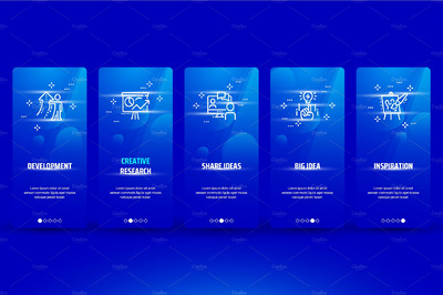 套餐选择服务创意图形 Creative Metaphors on Blue Cards