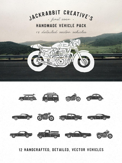 手绘矢量图形 Handmade Vehicle Pack