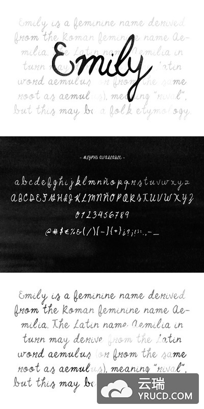 漂亮的手写字体 Emily — Handwrite Font