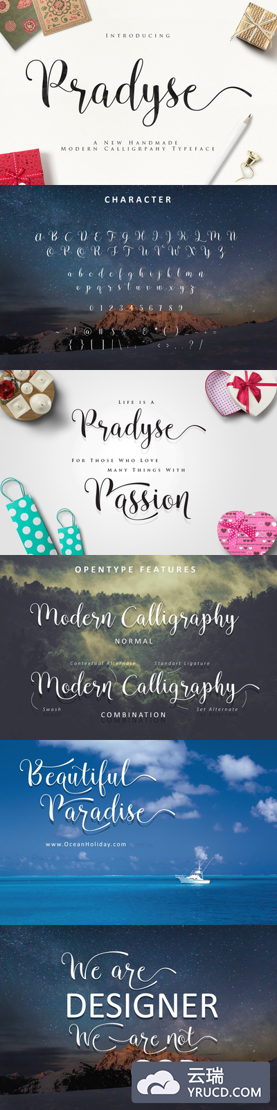 流畅的手写字体 Pradyse Script