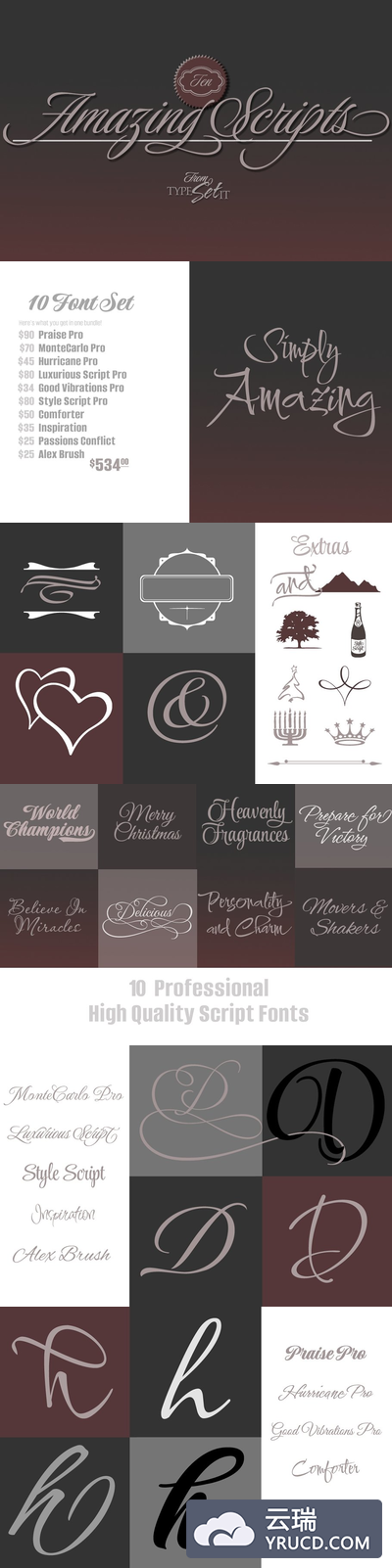 10套震撼的手写字体 10 Amazing Script Fonts