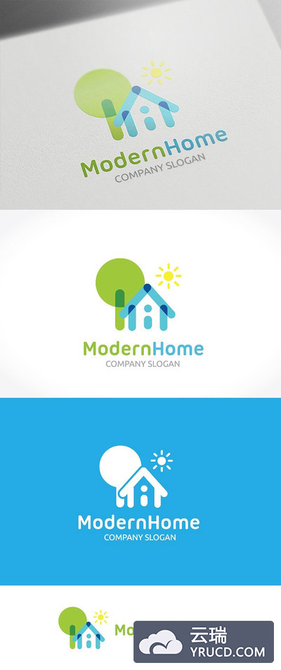 现代物业房产logo设计模版 Modern Home