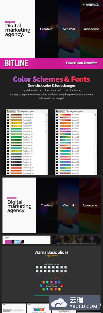 时尚PPT模版 Bitline PowerPoint Template