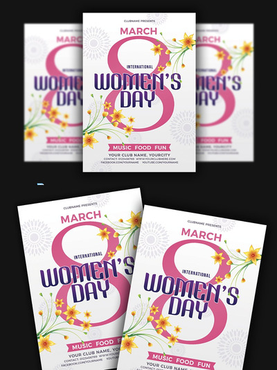 三八妇女节主题海报模版 Womens Day Flyer