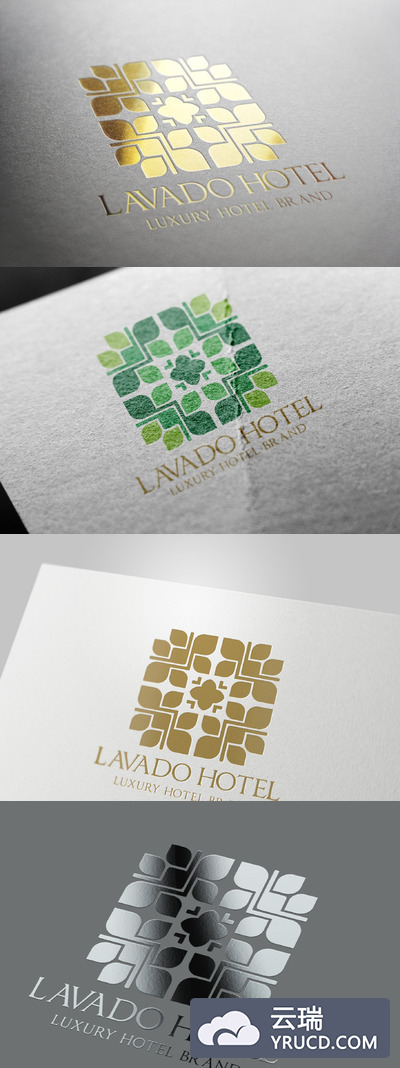 金色酒店logo模版 Hotel Brand Logo