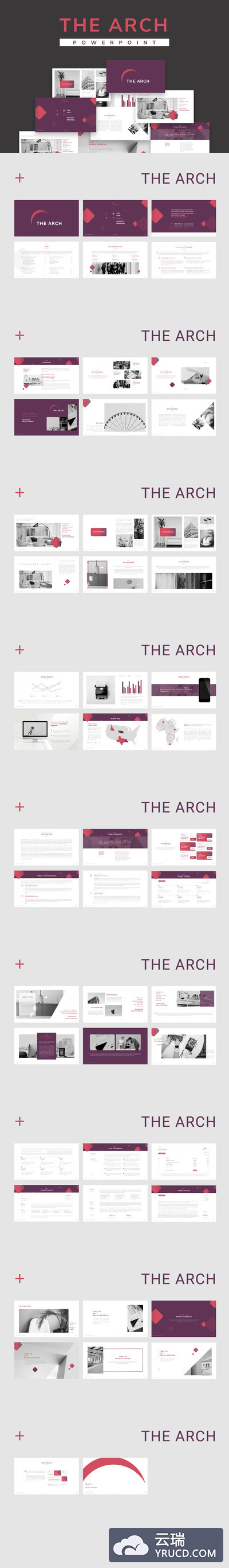 非常适合用于商务提案演示的高品质简约时尚的powerpoint幻灯片演示模版（pptx）