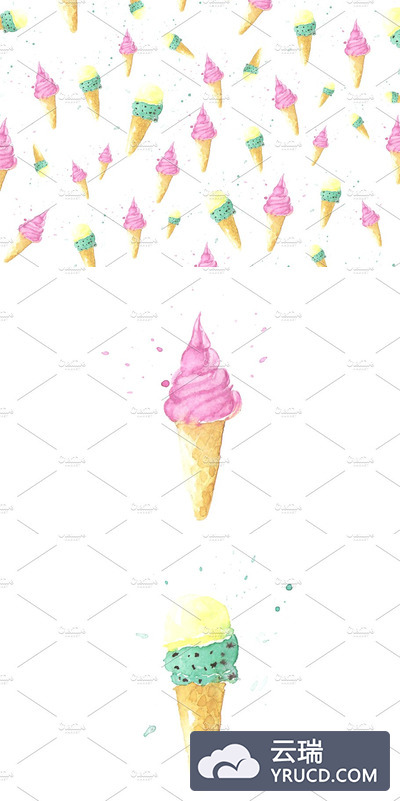 冰淇淋墙纸背景纹理素材 Ice-cream wallpaper + vector bonus