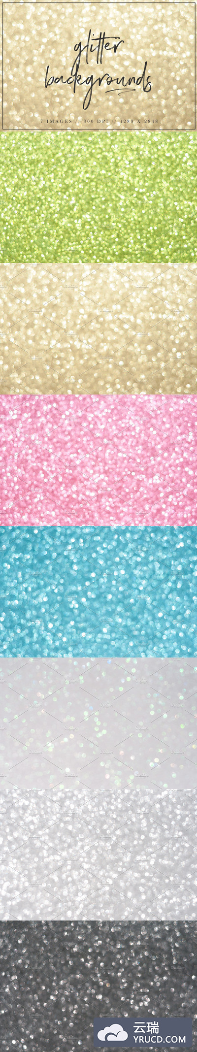 烫金背景纹理素材 Glitter Backgrounds