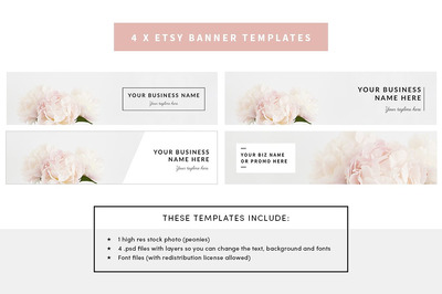 电商商店广告banner模版 Shop banner templates x 4