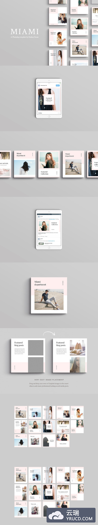 迈阿密社交媒体模板 Miami Social Media Templates
