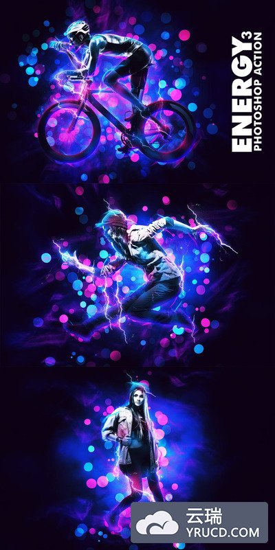 高品质的时尚炫酷的绚丽动感photoshop动作预设