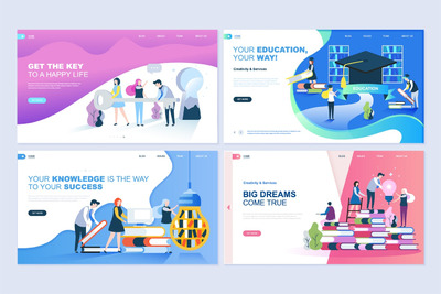 时尚简约扁平化的多用途房地产学区房海报banner设计模板