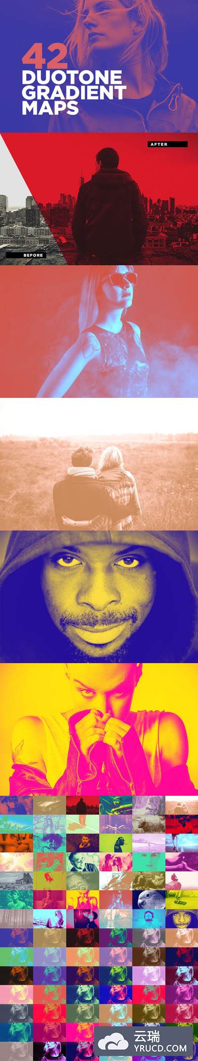 42 双色调效果动作 42 Duotone Effect Gradient Maps