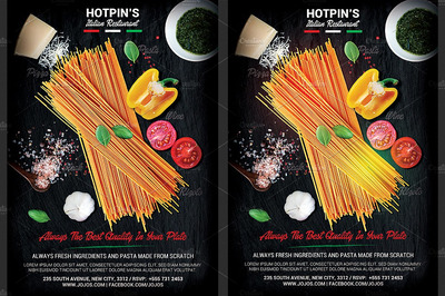 意大利餐厅海报模版 Italian Restaurant Flyer Template