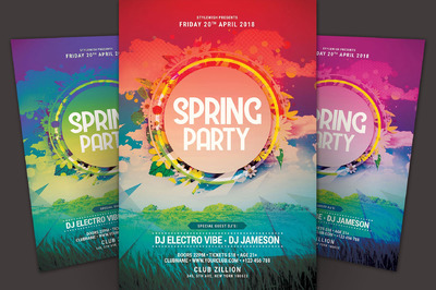 春季聚会海报模版 Spring Party Flyer Template