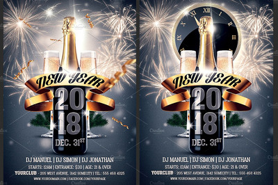 新年聚会海报 New Year Party Flyer Template