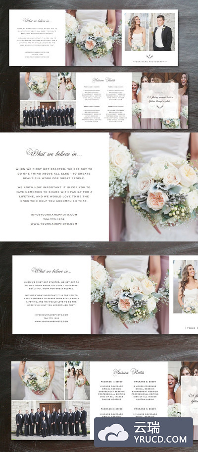 服务介绍的三折页模版 Template Trifold Pricing Guide