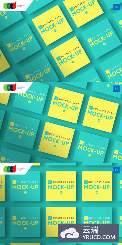 方形样机卡片 Square - Business Card Mock-Up V1