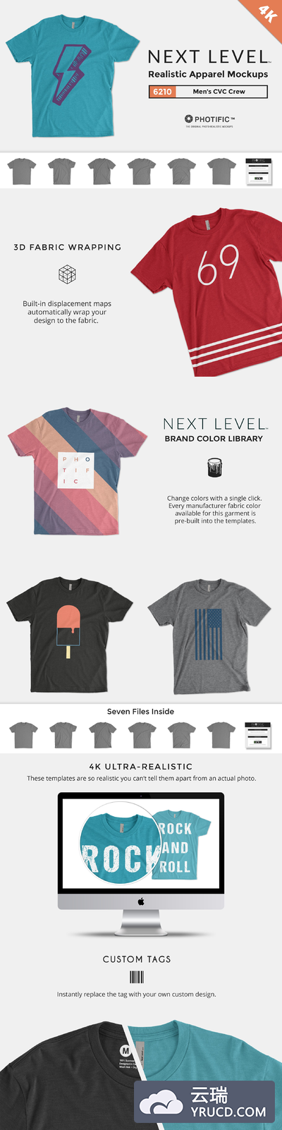 美式T恤样机 Next Level 6210 Men's CVC Crew