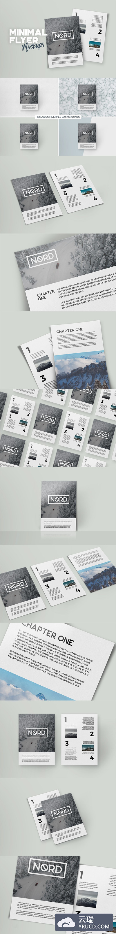 极简主义风格的A4传单海报模版 Minimal A4 Flyer Mockups