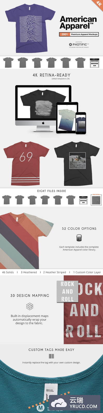 美国T恤样机 American Apparel 2001 Shirt Mockups