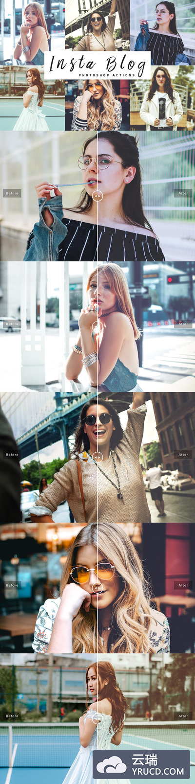 高品质的高端时尚质感的Instagram网红经典滤镜ps动作预设