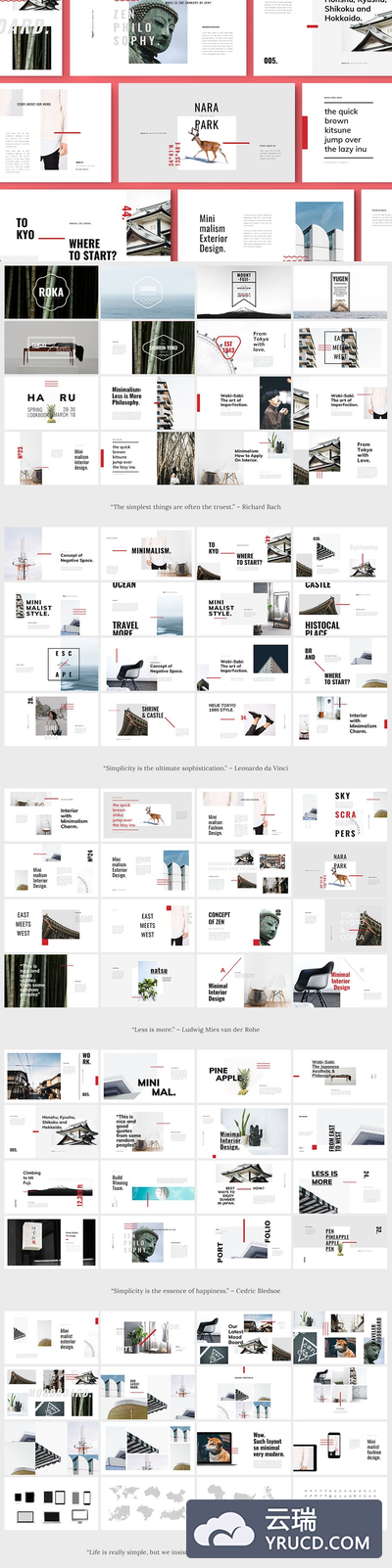 杂志风格的keynote模版 ROKA Keynote Template