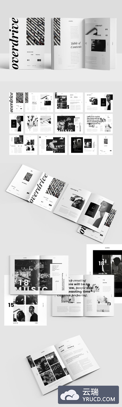 稀有少见的时尚高端简约杂志楼书品牌手册画册设计模板（indd）
